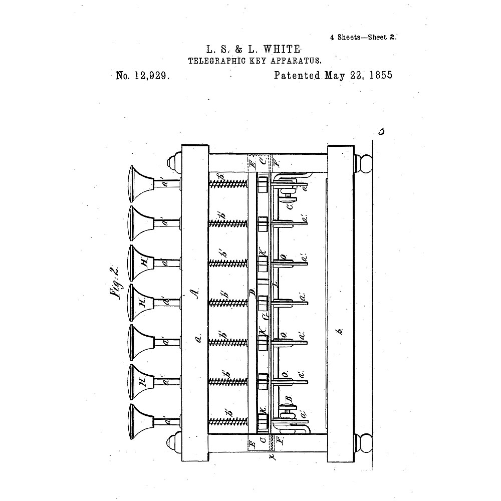 Telegraph Patent Model by White & White