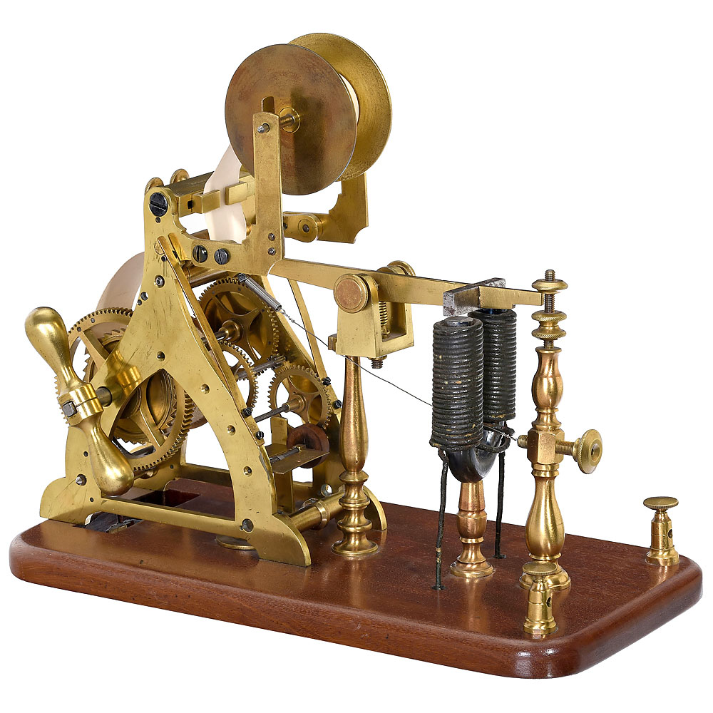 Early Weight-driven Morse Telegraph by Palmer & Hall, c. 1850