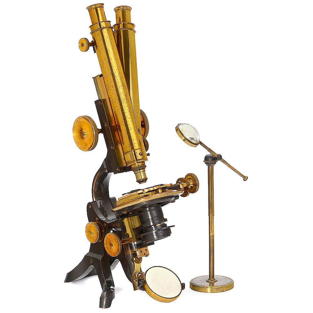 Swift Paragon Brass Binocular Microscope, c. 1890