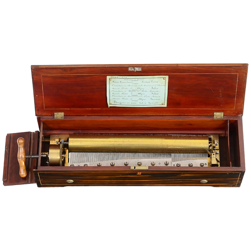 Rare Key-Wind Forte-Piano Overture Musical Box by Langdorff, c. 1855