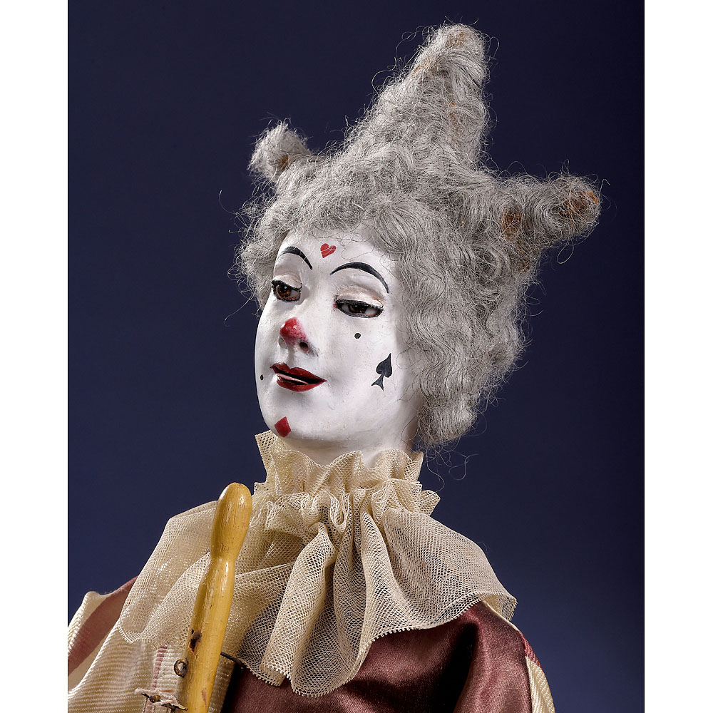 Puppenautomat Clown mit Besen von Leopold Lambert