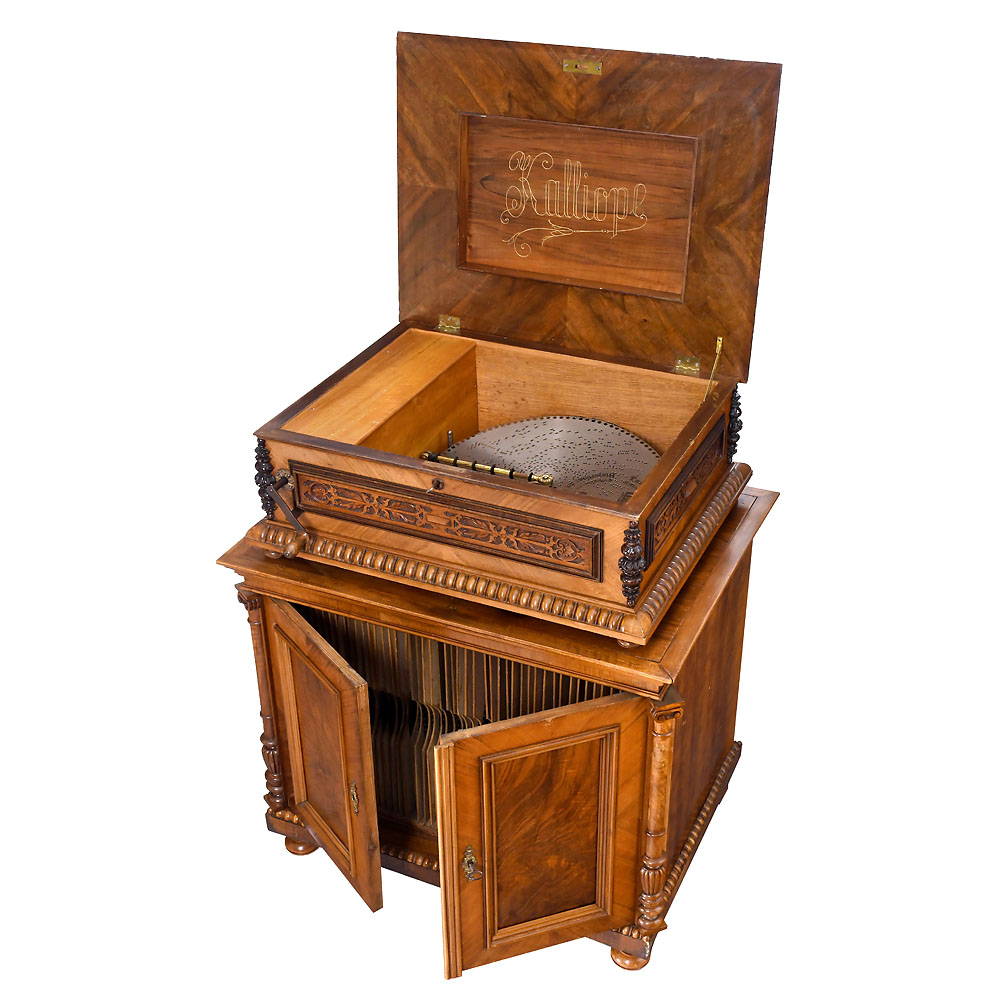 Kalliope No. 107 Disc Musical Box with Base Cabinet
