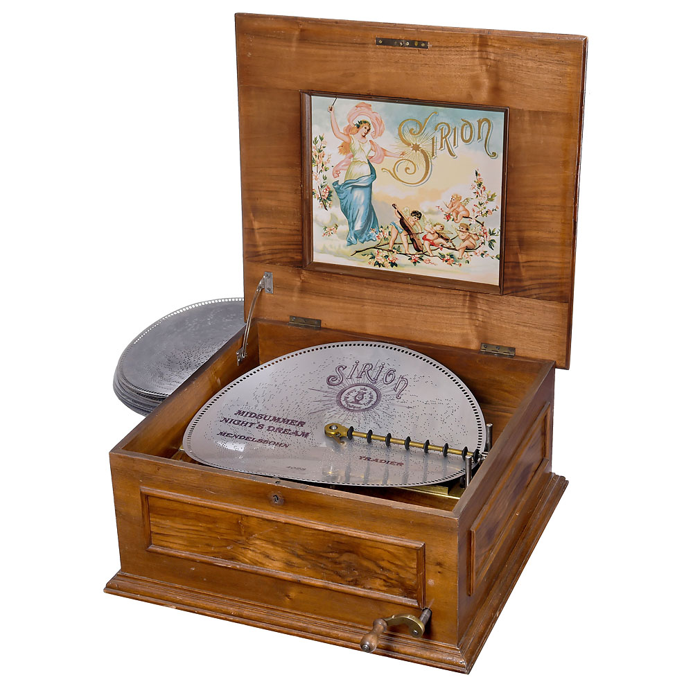 Rare Sirion 19 3/4 in. Shifting-Centre Disc Musical Box