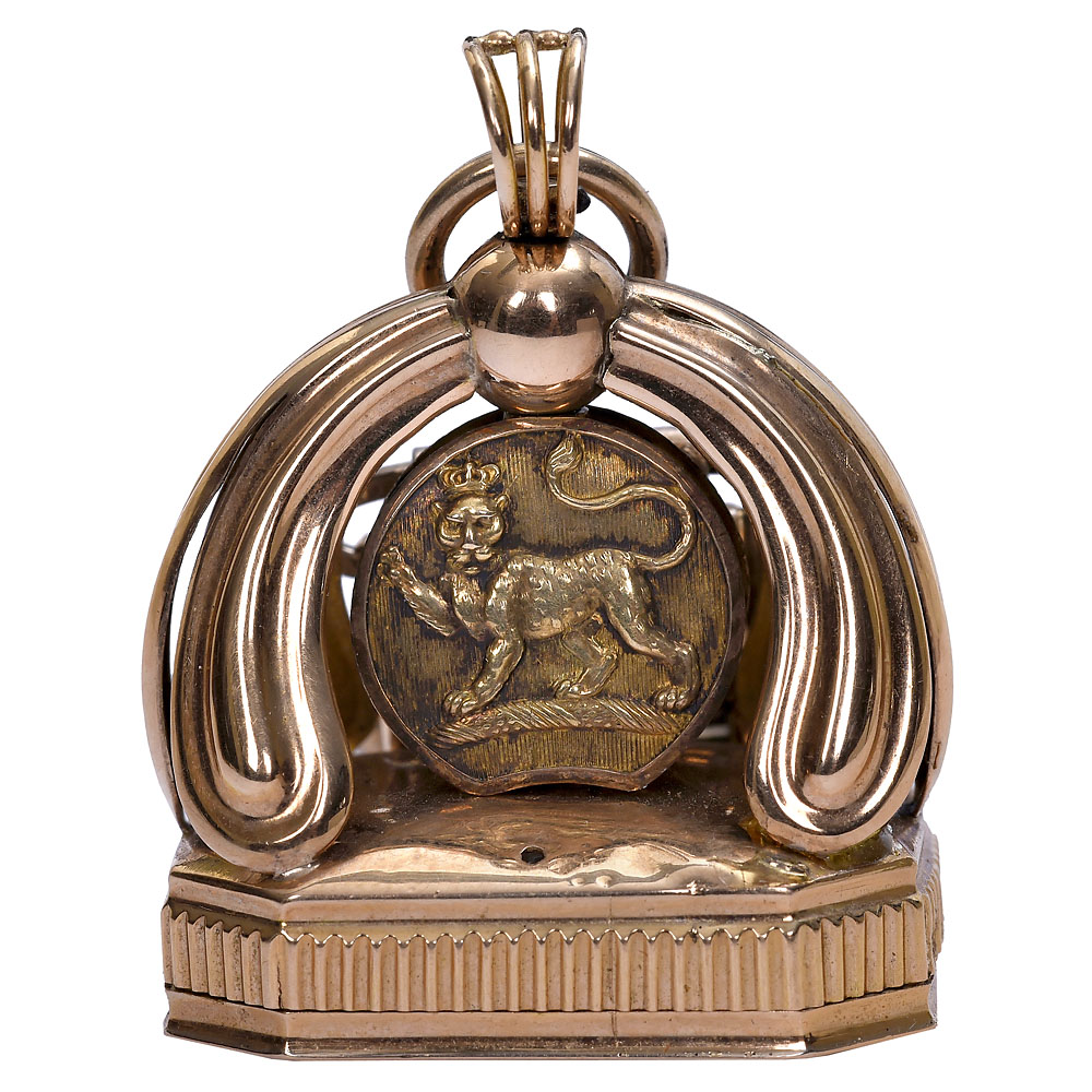 Rare English 14-Carat Rose Gold Musical Fob